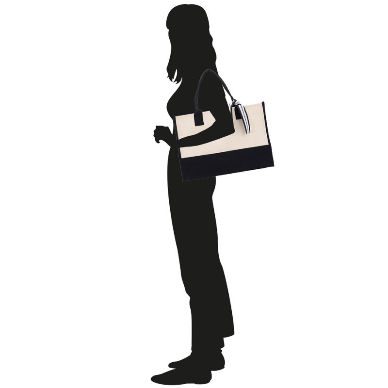 VANESSA ROSELLA Monogram Tote Bag with 100% Cotton Canvas and a Chic Personalized Monogram (Black Block Letter - U) - Image 3
